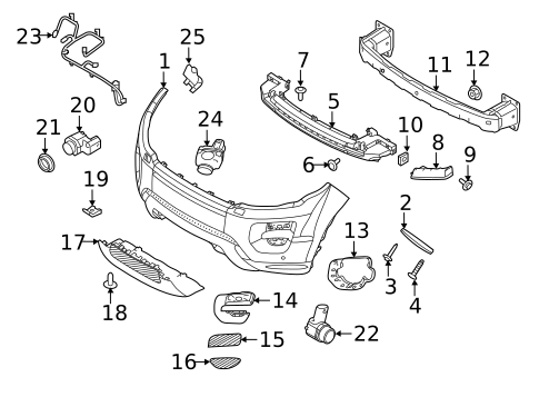 Bumper & Components - Front for 2016 Land Rover Range Rover Evoque #0