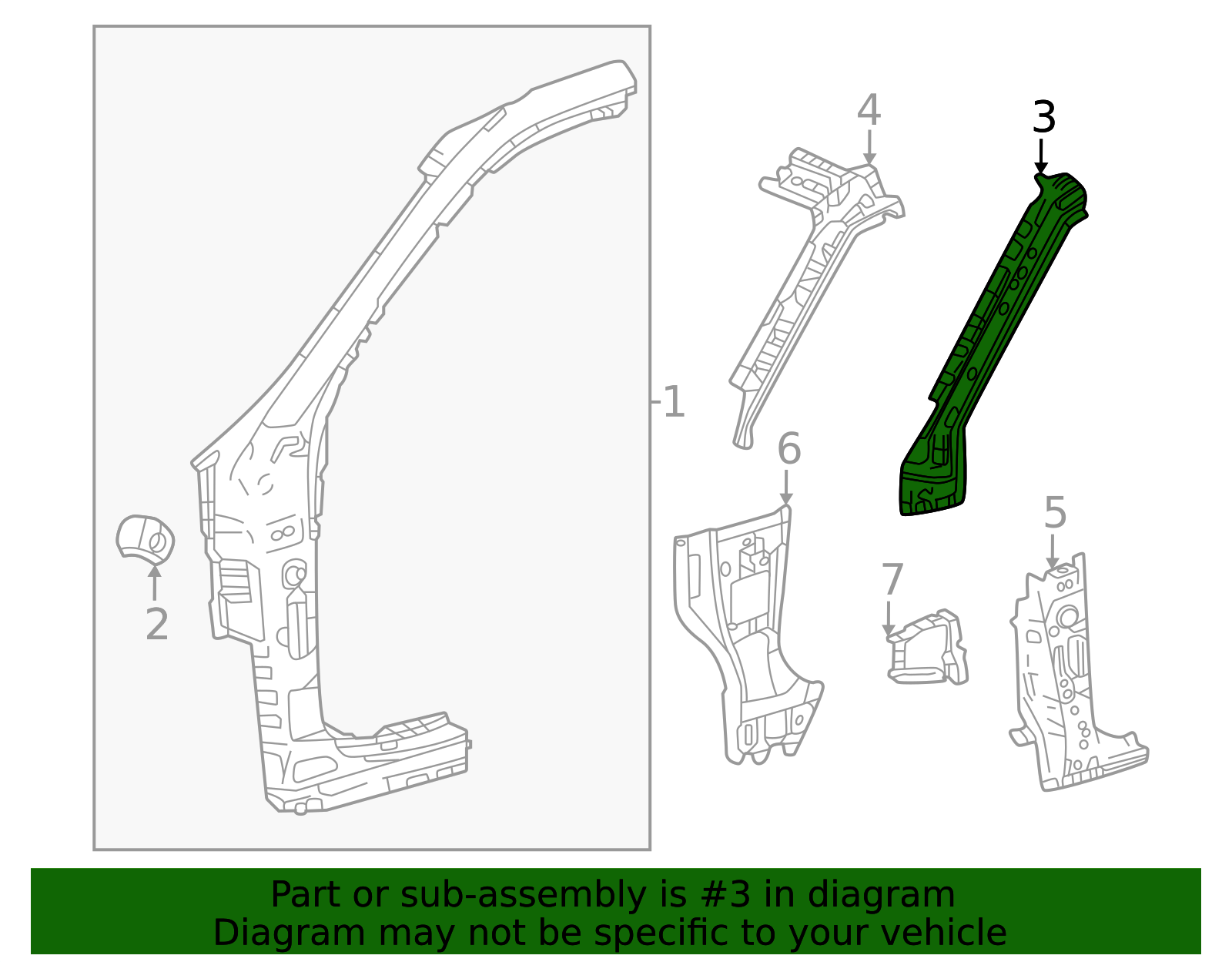 2025 Toyota 4Runner Body A-Pillar Reinforcement 61135-35040 | Toyota ...