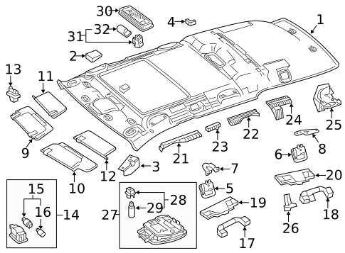 Interior Trim - Roof for 2013 Mercedes-Benz E 350 #1