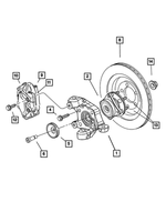 6502136 - Service Brakes: Hex Flange Head Bolt, Knuckle/hub Assembly for Mopar Image