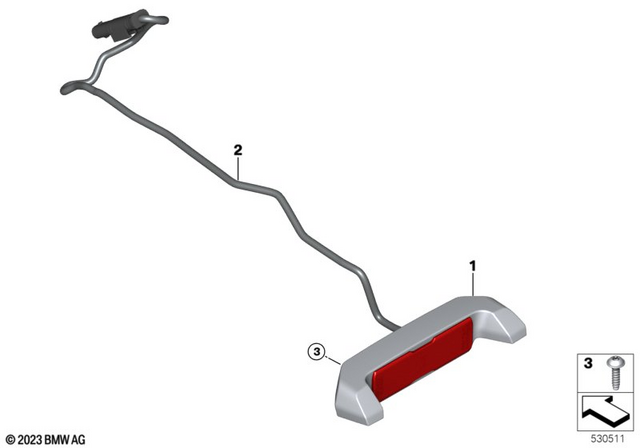 63267105889 - Lights: License Plate Lamp, Led -  for BMW-Motorrad Image