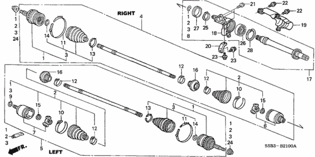 Driveshaft - Half Shaft for 2005 Honda Civic #0
