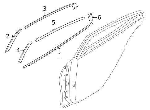 Exterior Trim - Rear Door for 2021 Nissan Maxima #0