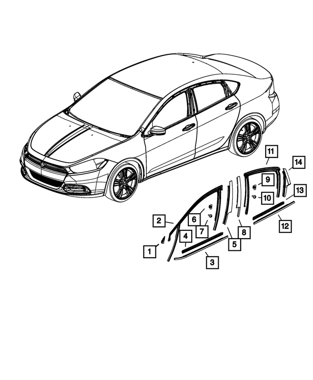 68083130AD - Exterior Ornamentation: A Pillar Applique, Right for Mopar Image