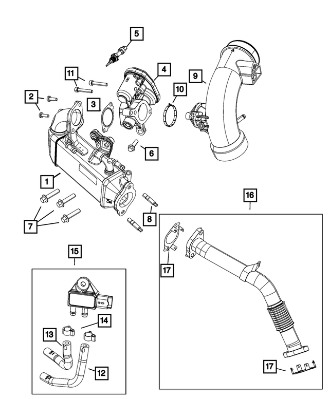 68493360AA - Emission Controls: Low Pressure Egr Cooler for Mopar Image