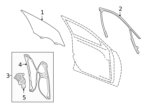 Glass - Front Door for 2017 Buick Regal #0