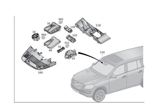Sensors, Camera and Switches Behind Windshield for 2017 Mercedes-Benz GLS550 #0