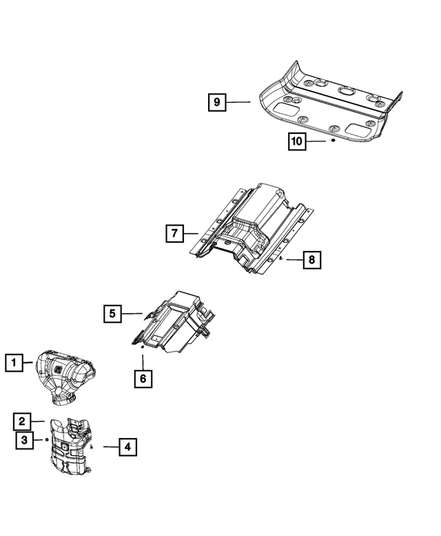« 68271573AA – Exhaust : Echapp Ecran, Côté Inférieur Arrière pour Mopar Image »