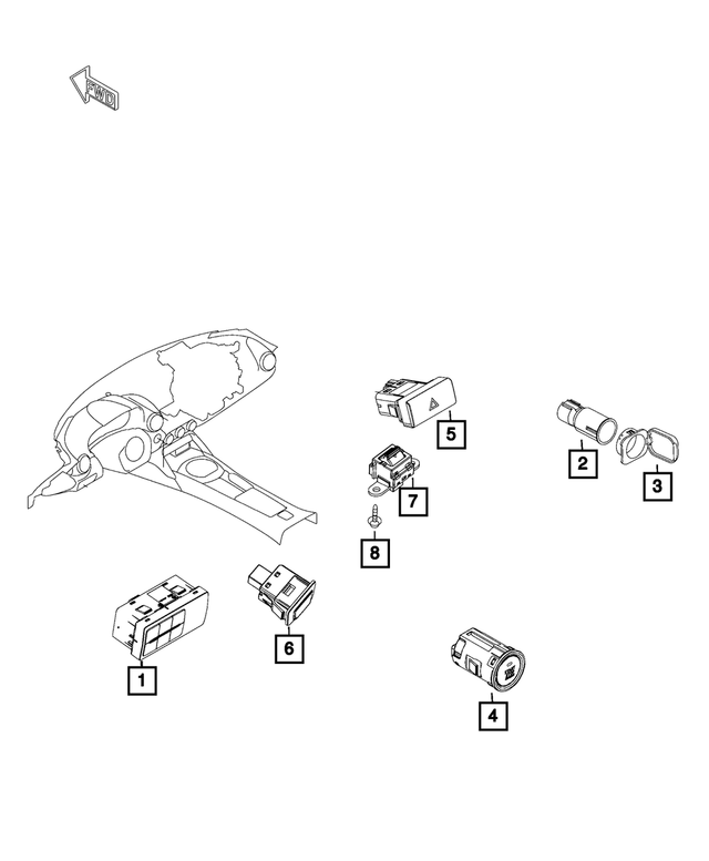 68318941AA - : Instrument Panel Switch for Mopar Image