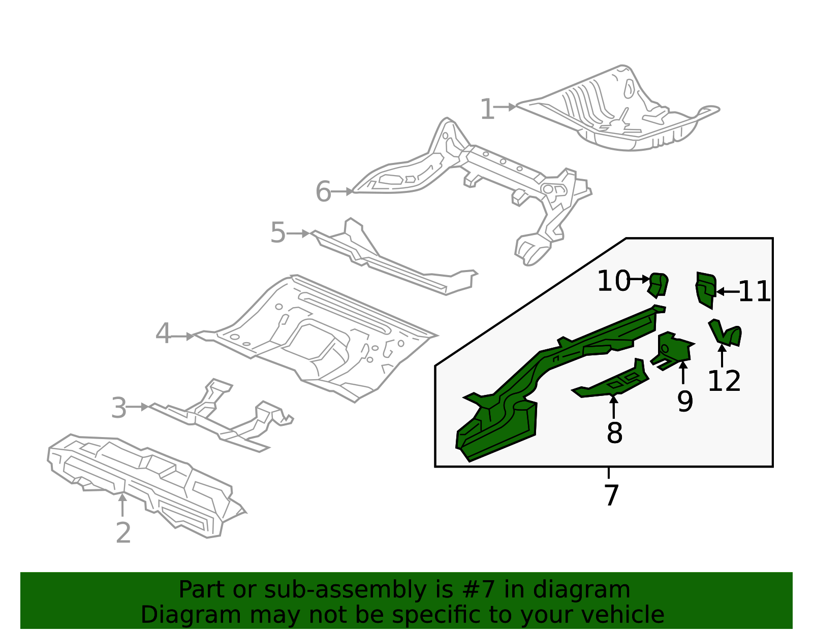 2016-2021 Honda Civic Frame Side Member Assembly 65660-TBA-355ZZ