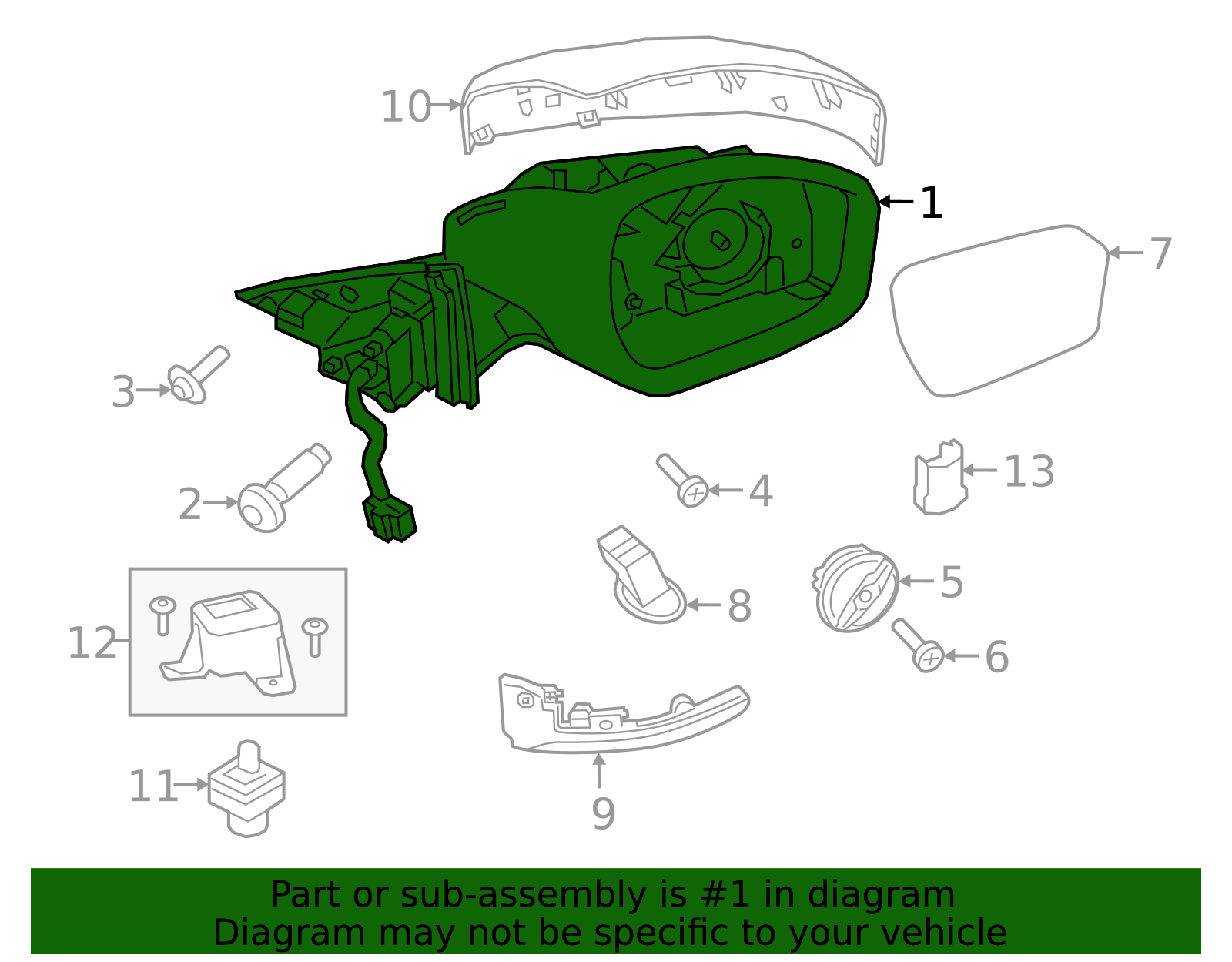 2020-2023 Land Rover Range Rover Evoque Mirror Assembly LR114766