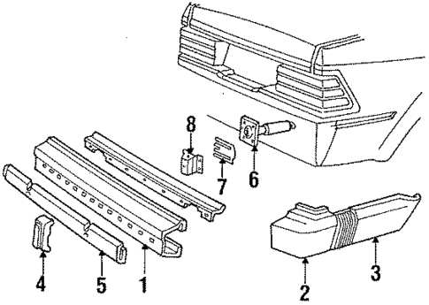 Bumper Assembly - Rear for 1986 Ford Escort #0