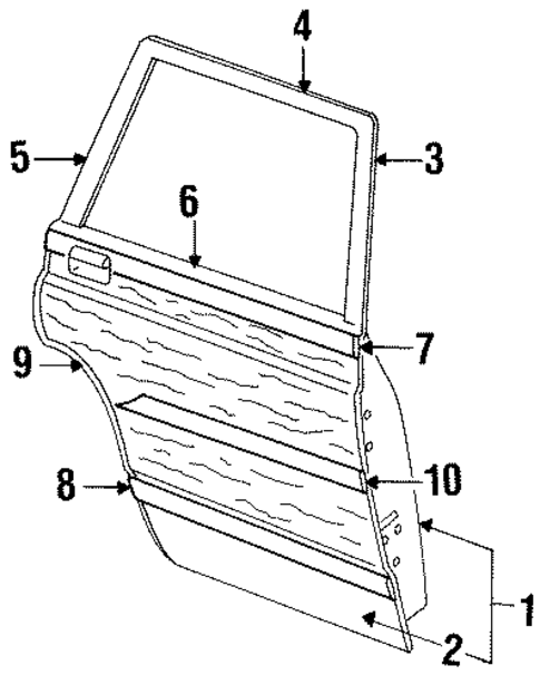 Exterior Trim - Rear Door for 1986 Mercury Marquis #1