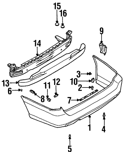 Bumper & Components - Rear for 1999 Subaru Legacy #1