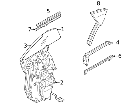 Glass & Hardware for 2004 Jaguar XK8 #0