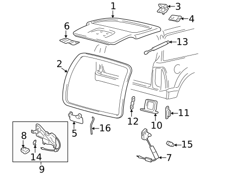 Liftgate for 2005 Mercury Mountaineer #0