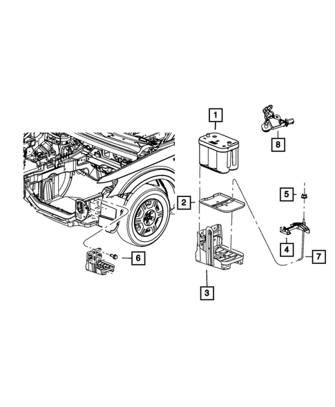 Battery, Battery Tray and Cables for 2016 Dodge Journey #0