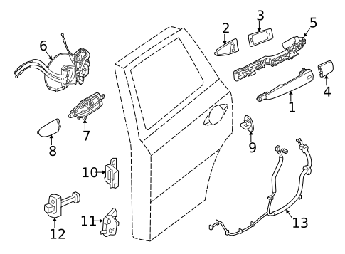 Lock & Hardware for 2013 Nissan Pathfinder #1