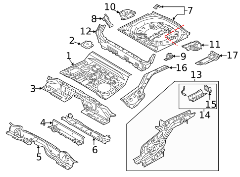 Rear Floor & Rails for 2014 Mazda CX-5 #0