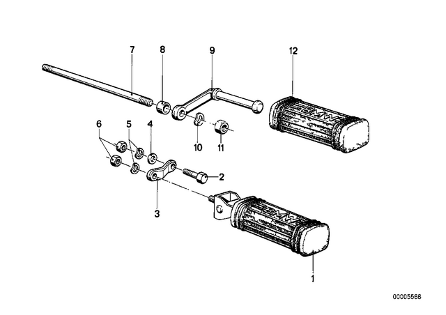 46514034260 - : Footrest, Right for BMW-Motorrad Image