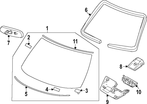 Glass - Windshield for 2019 Nissan TITAN XD #6
