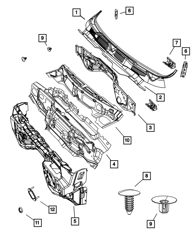 « 68214471AG – Body Sheet Metal Except Doors : Auvent Et Gaine Panneau pour Mopar Image »