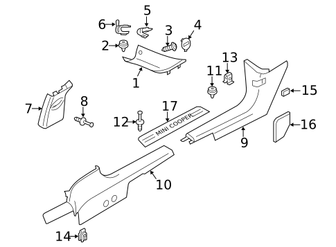 Interior Trim - Pillars for 2015 Mini Cooper Paceman #0