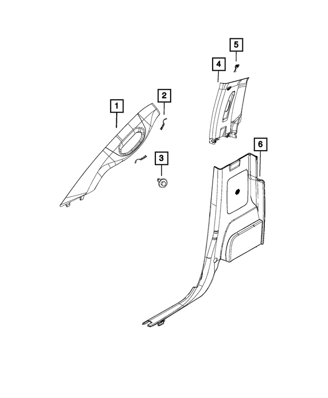 5RM901X9AC - Interior Trim: A Pillar Molding, Right for Mopar Image