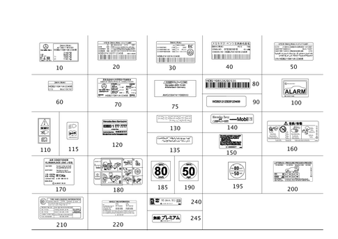 Identification Plate, Information Sign for 2013 Mercedes-Benz E63 AMG #0