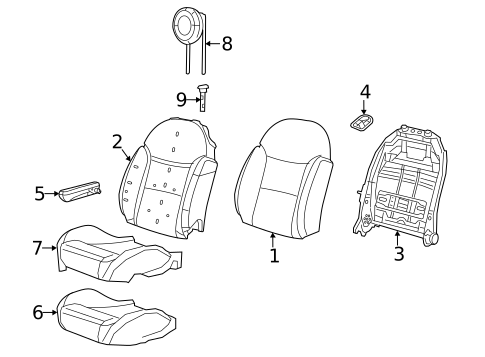 Front Seat Components for 2019 Fiat 500 #1