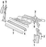 E7AZ5402500A - Body: Hinge Pillar for Ford: Country Squire, LTD, LTD Crown Victoria | Lincoln: Continental, Town Car | Mercury: Colony Park, Grand Marquis, Marquis Image