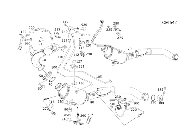 515451428 - Exhaust System: Housing for Mercedes-Benz: CL63 AMG, E550, GL350, GLE300d, GLS350d, ML250, ML350, S63 AMG, SL400, SL450, SL550, SL63 AMG, SL65 AMG Image image