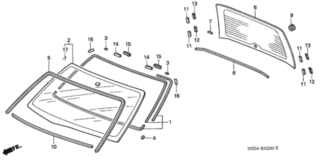 Front Windshield - Rear Windshield for 2000 Honda Odyssey #0