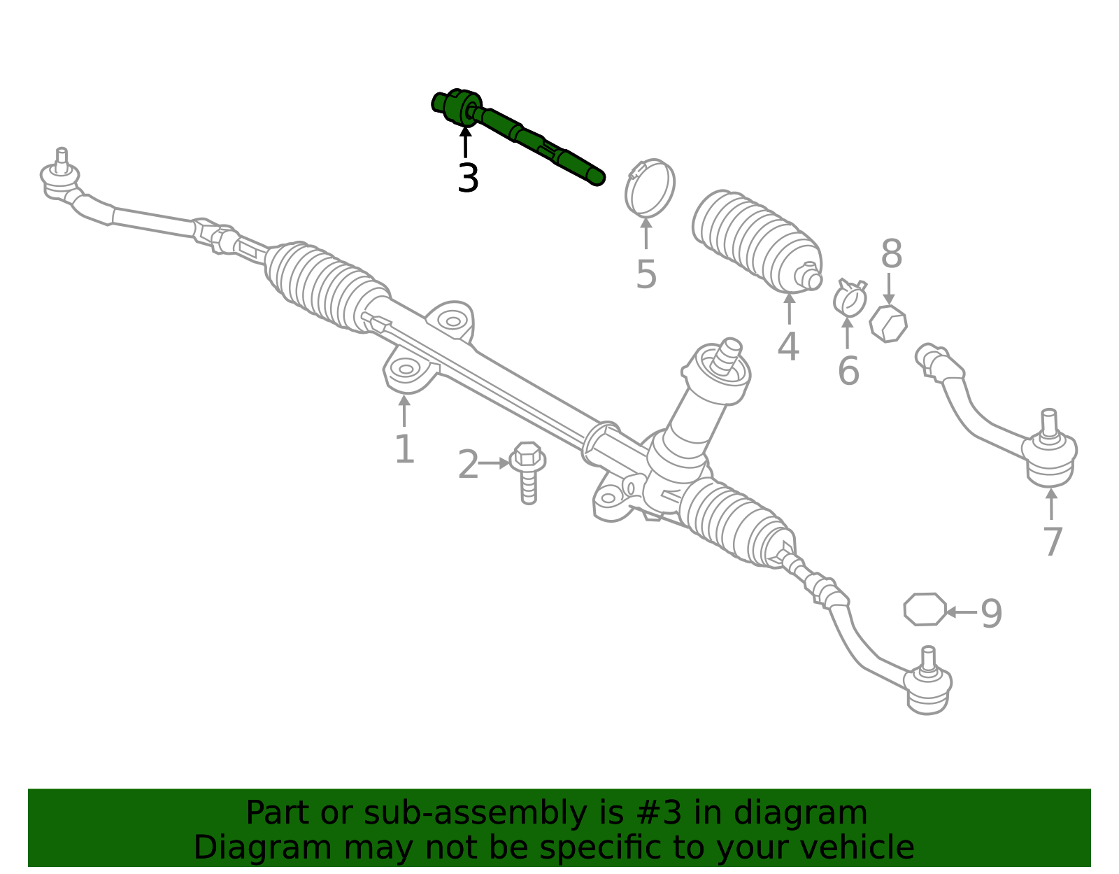 2017-2020 Kia Cadenza | Inner Tie Rod | 57724-C1200 | Kia Auto Parts