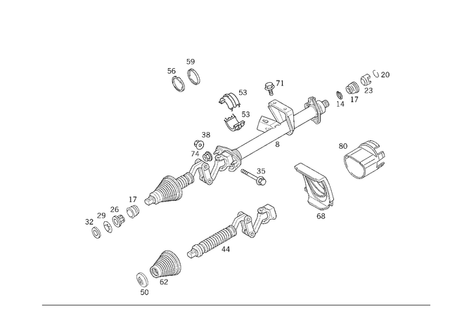 2104600609 - : Steering Shaft for Mercedes-Benz Image