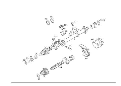 Steerg. Column Jacket Tube & Steerg. Shaft for 2000 Mercedes-Benz E430 #0