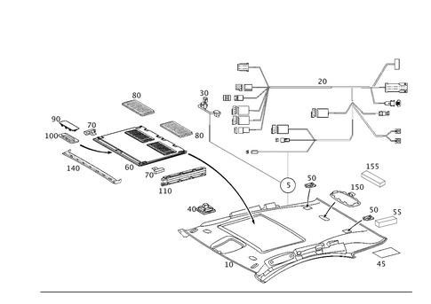 Headliner for 2002 Mercedes-Benz CL55 AMG #0