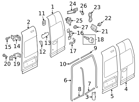 Door & Components for 2010 Ford Transit Connect #0