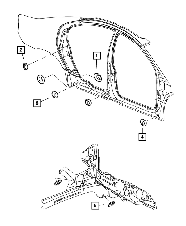 4696466AB - Body Sheet Metal Except Doors: Door Plug for Mopar Image