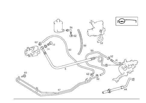 Steering Gear, Range of Lines for 1991 Mercedes-Benz 500SL #1