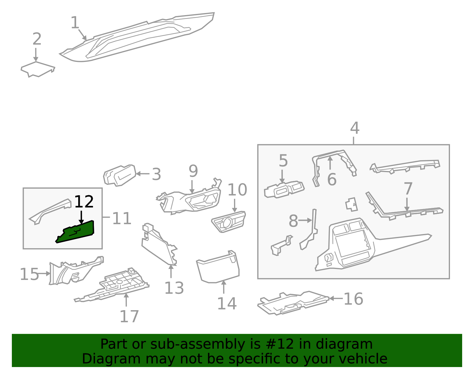 55446-47160 - Instrument Panel Bezel 2016-2018 Toyota | Longo Toyota Parts