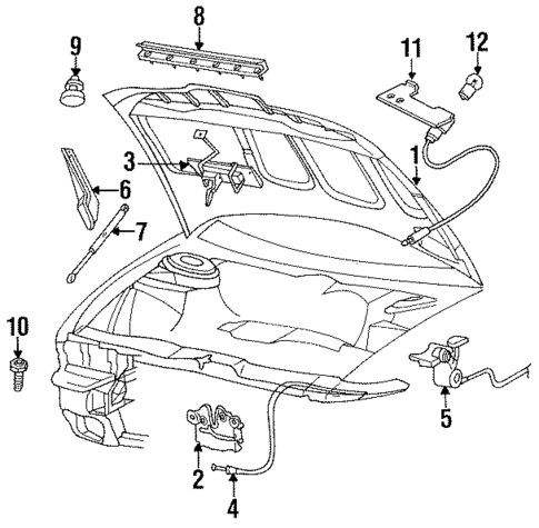 Hood & Components for 1996 Chrysler Concorde #0