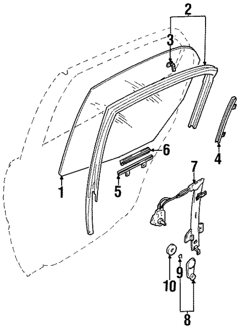 Glass - Rear Door for 1999 Suzuki Esteem #0