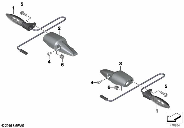63138350026 - Lights: Bracket, Right Direction Indicator Light - L=118Mm for BMW-Motorrad Image