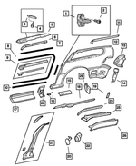 4860995AD - : Roof Side Rail, Left for Mopar Image