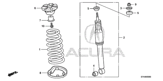 Rear Shock Absorber for 2012 Acura RDX #0