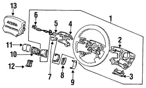 Steering Wheel & Trim for 1992 Acura Legend #0
