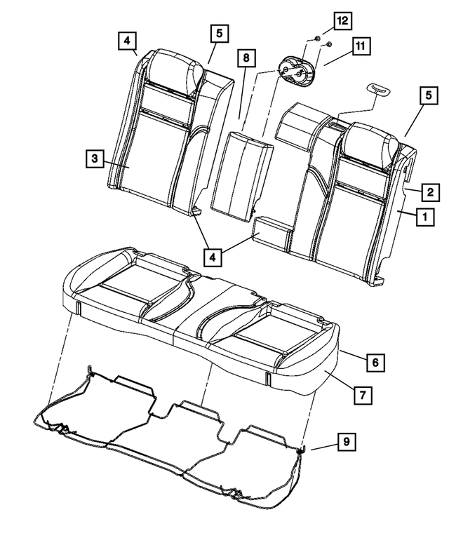 1ME52EY1AA - : Rear Seat Back Cover for Mopar Image