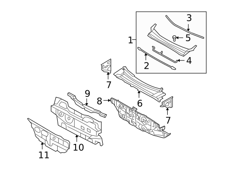 Cowl for 2010 Hyundai Santa Fe #0