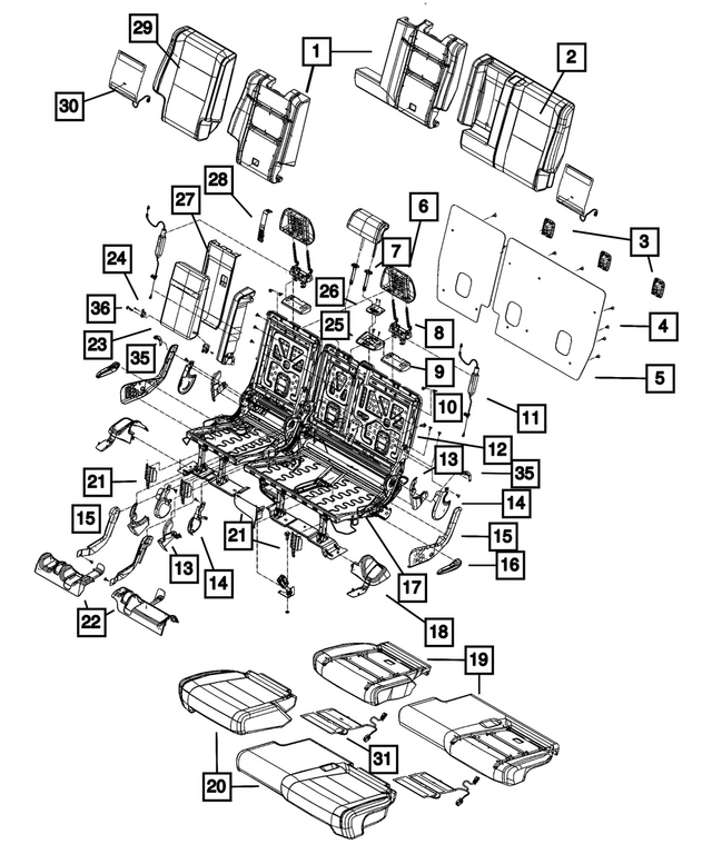 68086221AA - Interior Trim: Seat Back Foam, Left for Mopar Image
